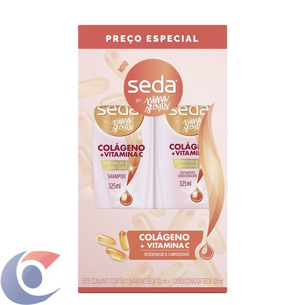 Kit Shampoo + Condicionador Seda Colágeno E Vitamina C 325ml