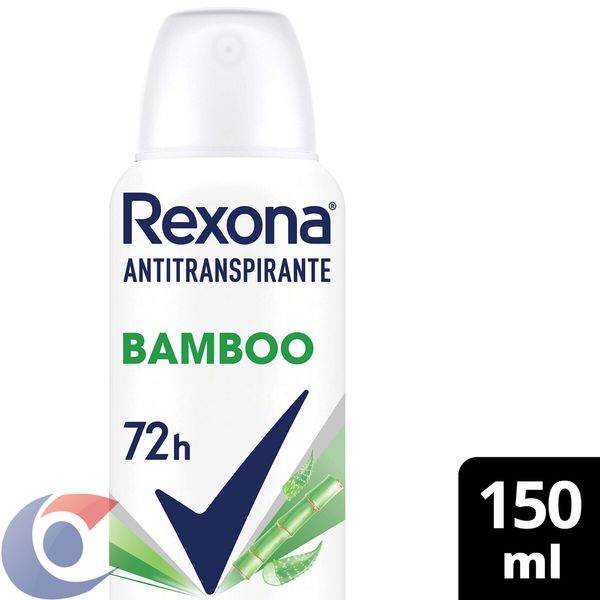 Desodorante Antitranspirante Aerosol Feminino Rexona Bamboo 72 Horas 150ml