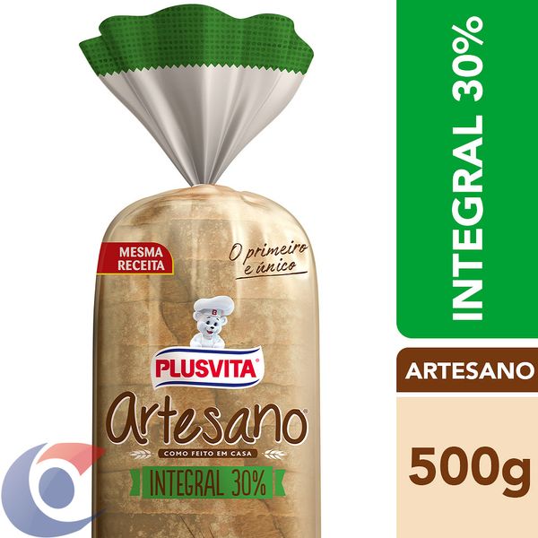 Pão De Forma Artesano Integral Plusvita 500g
