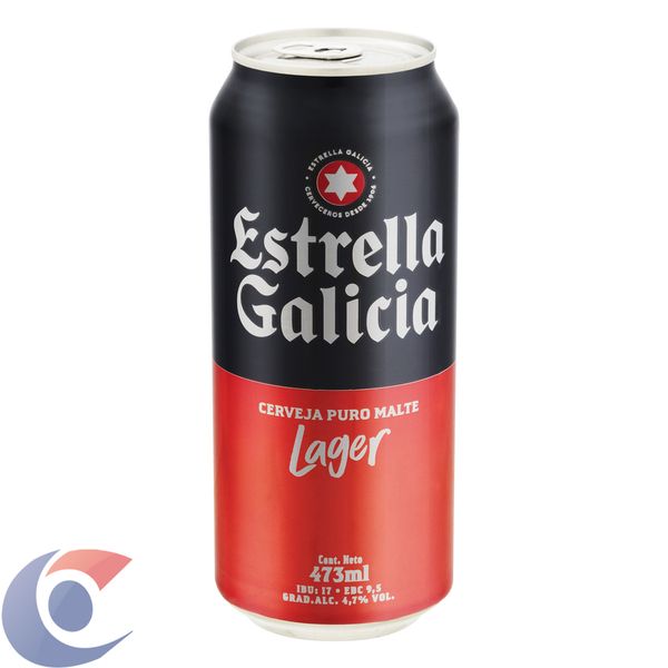 Cerveja Lager Puro Malte Estrella Galicia Lata 473ml