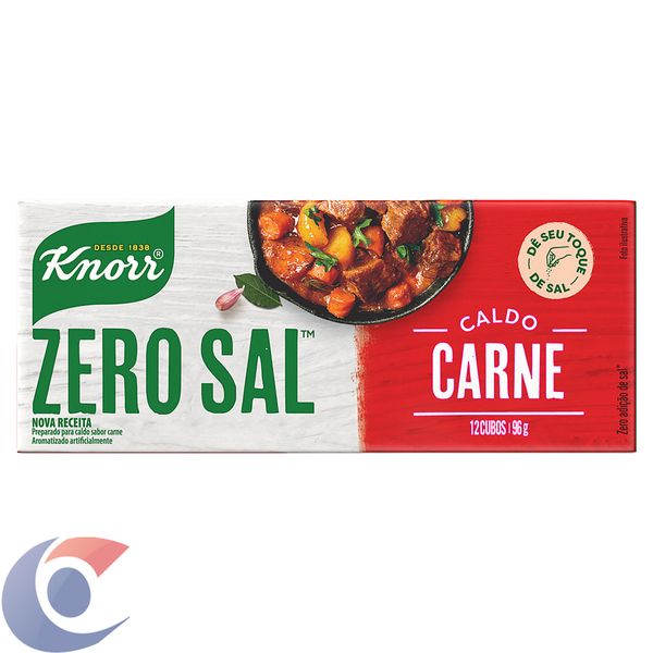 Caldo Tabletes Carne Knorr Zero Sal Caixa 96g 12 Unidades