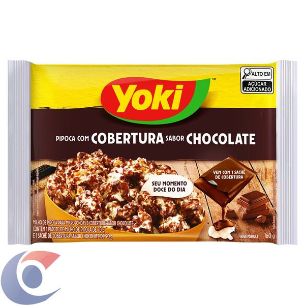 Pipoca Yoki Micro-Ondas Cobertura De Chocolate 160g