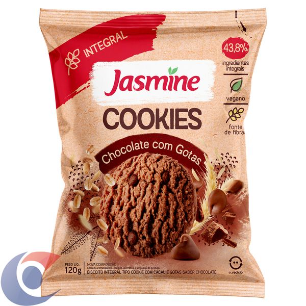 Cookies Integrais Jasmine Chocolates Com Gotas 150g