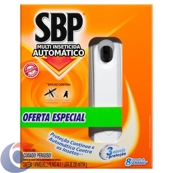 Sbp Multi Inseticida Automático Aparelho + Refil 250ml - Duração Até 8 Semanas