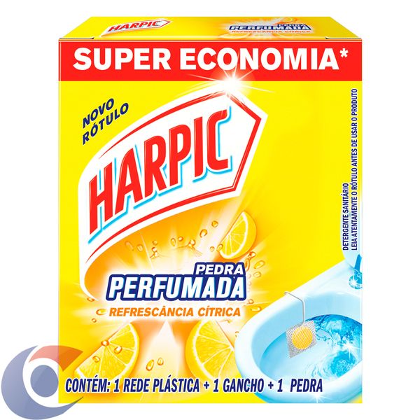 Harpic Limpador E Aromatizador Sanitário Pedra Perfumada Aroma Plus Citrus 25g