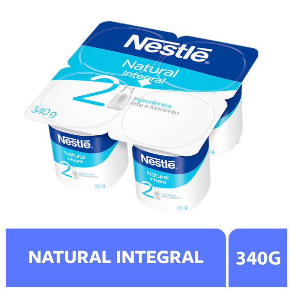 Iogurte Integral Natural Nestlé Bandeja 340g 4 Unidades