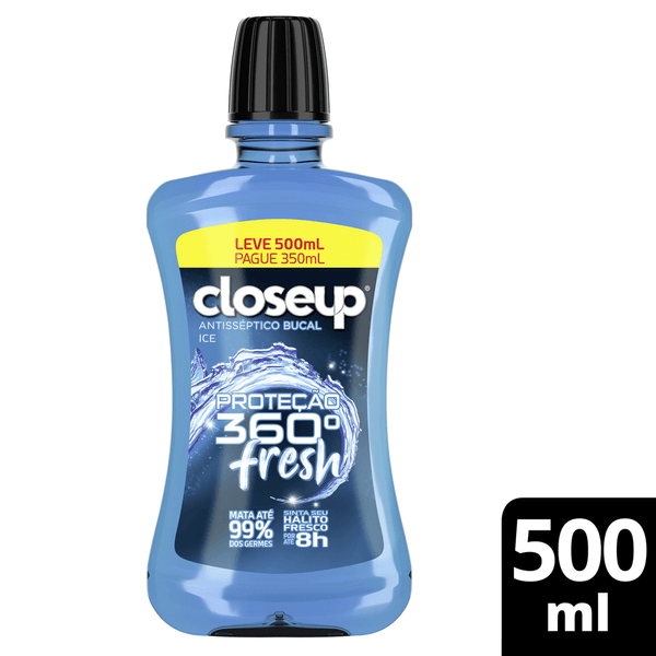 Antisséptico Bucal Close Up Ice Com Álcool 500ml