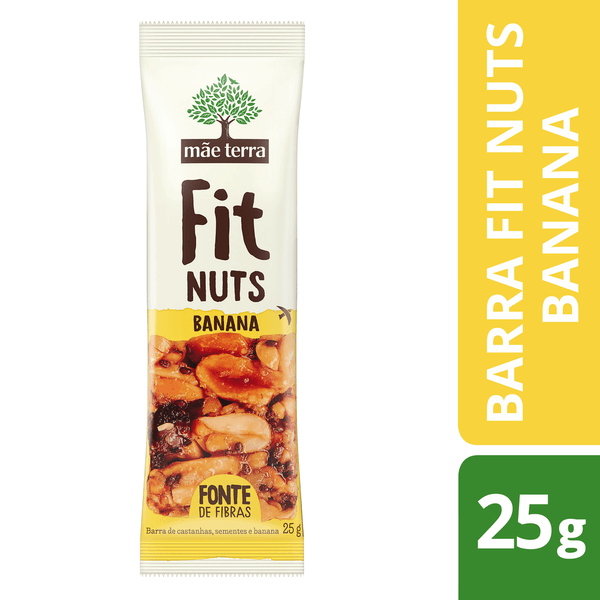 Barra Fit Nuts Mãe Terra Banana Display 25g