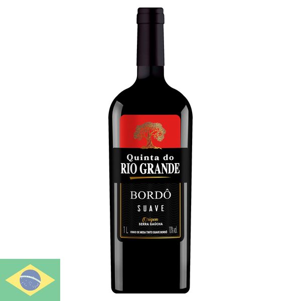 Vinho Nacional Tinto Quinta Rio Grande Suave Bordô 1l
