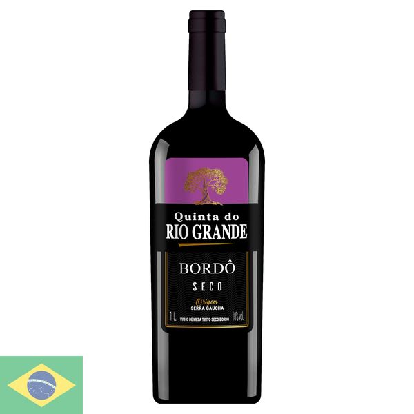 Vinho Nacional Tinto Quinta Do Rio Grande Seco Bordô 1l
