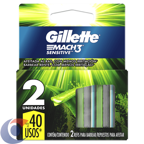 CARGA-GILLETTE-MACH3-2UN-SENSITIVE