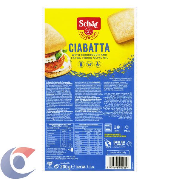 PAO-CIABAT-SCHAR-S-GLUT-LAC-200G