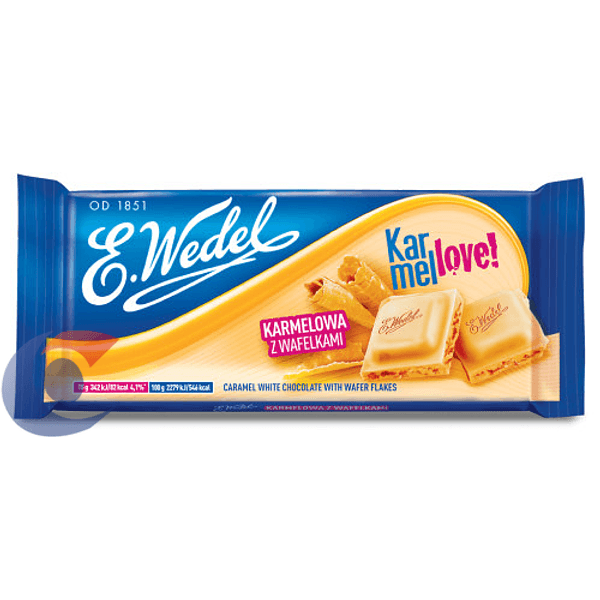 CHOC-POL-EWEDEL-90G-BCO-BCO-CARAMEL-FLO