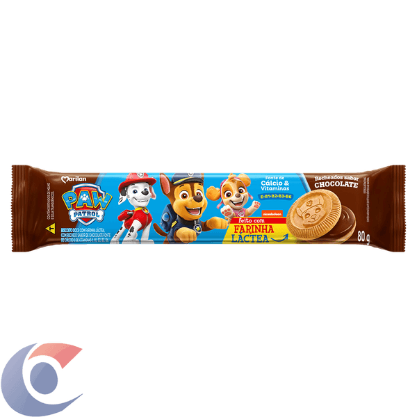 BISC-RECH-MARILAN-PAW-PATROL-80G-CHOCOLATE