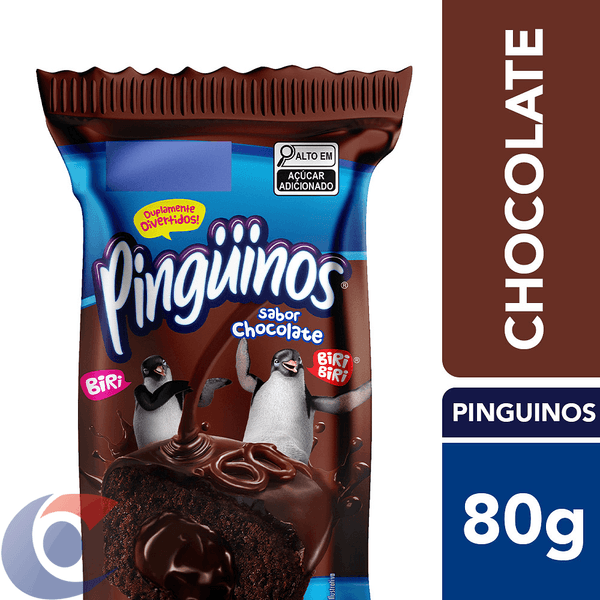 Bolinho Pinguinos Triplo Chocolate 80g