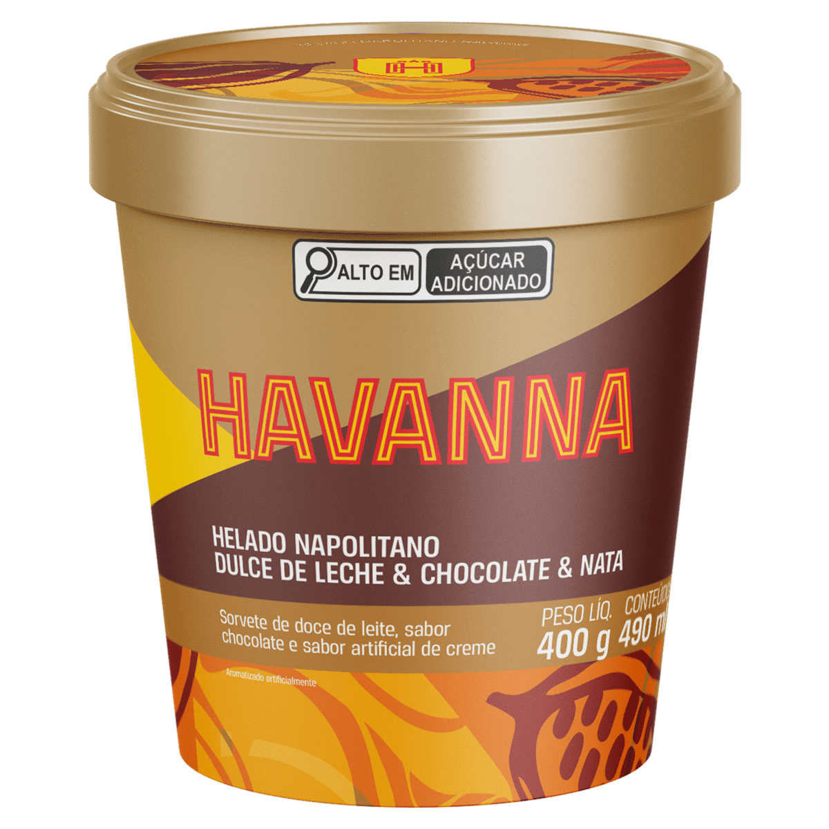 Sorvete Doce de Leite Chocolate e Creme Havanna pote 490ml