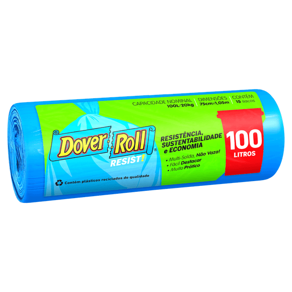 SACO-LIXO-DOVER-ROLL-100L-15UN-RESIST
