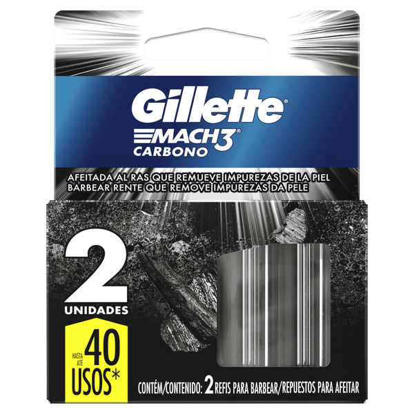 CARGA-GILLETTE-MACH3-2UN-CARBONO