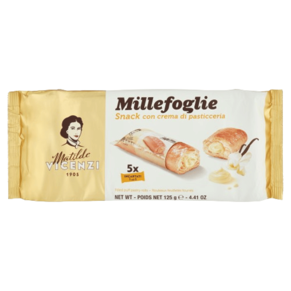 Biscoito Italiano Folhado Vicenzi Recheado Creme de Avelã 5x25g