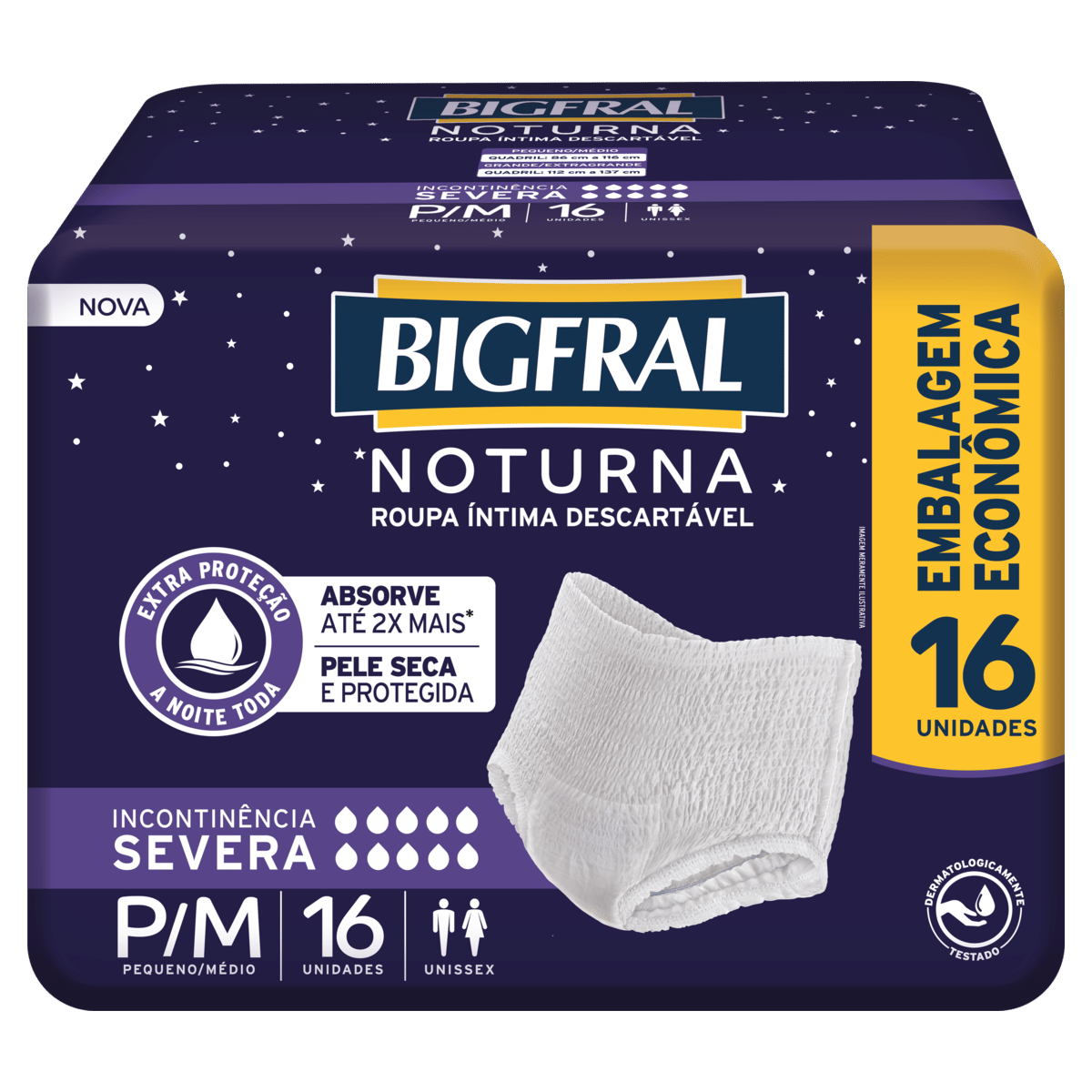 Roupa Int Ger Bigfral Pants Noturna P/M C/16un