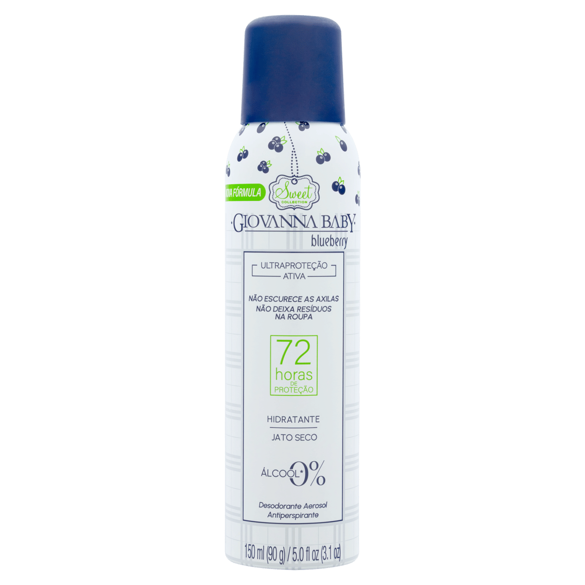 Desodorante Aero Giovanna Baby 72 Hs Blueberry 150ml